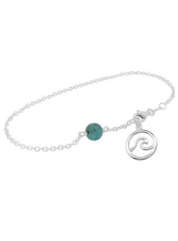Ocean Wave Turquoise Blue Minimalist Charm Bracelet Love Britty