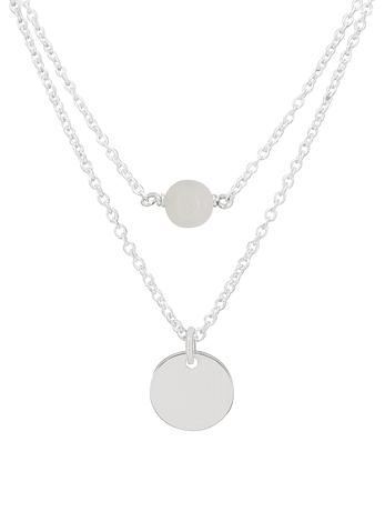 Allure Coin Tag Moonstone Minimalist Layered Necklace Love Britty