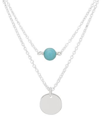 Allure Coin Tag Turquoise Minimalist Layered Necklace Love Britty