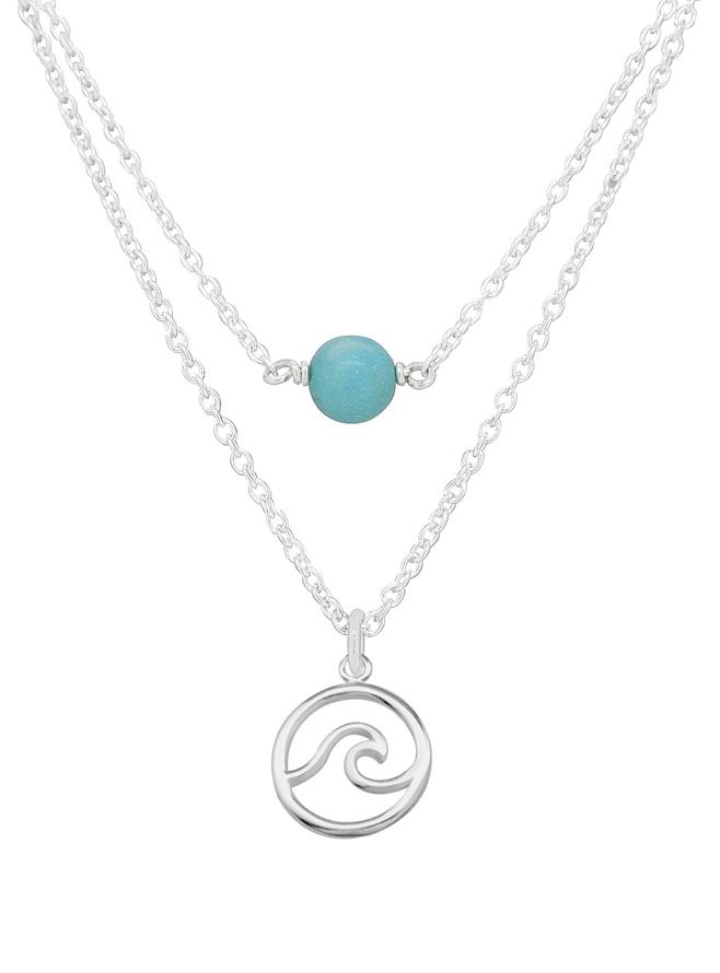 Ocean Wave Turquoise Minimalist Layered Necklace Love Britty