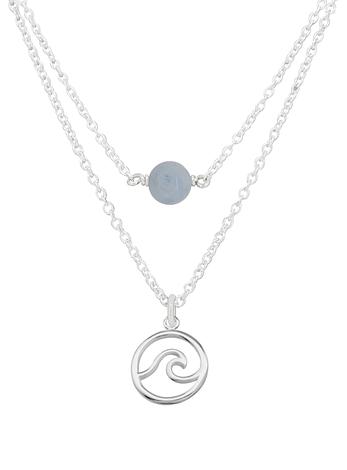 Ocean Wave Aquamarine Minimalist Layered Necklace Love Britty