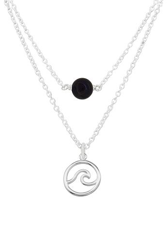 Ocean Wave Onyx Minimalist Layered Necklace Love Britty