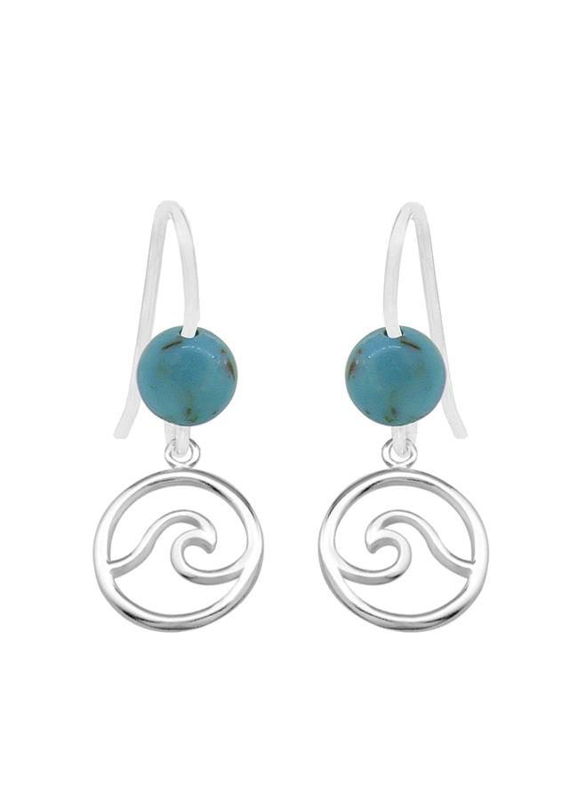 Ocean Wave Turquoise Minimalist Earrings Love Britty
