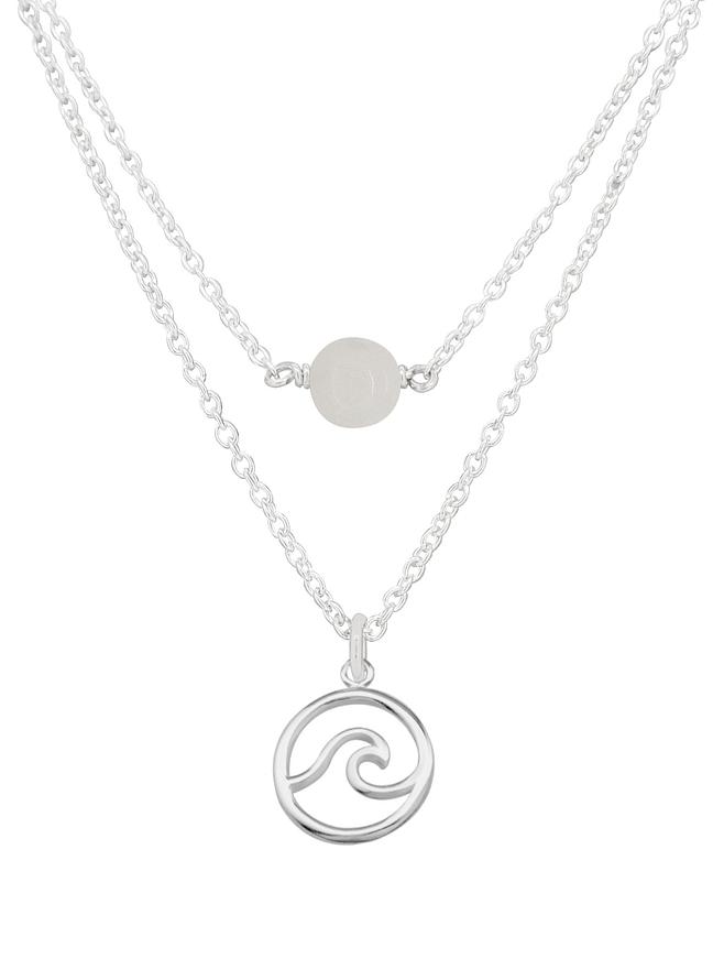 Ocean Wave Moonstone Minimalist Layered Necklace Love Britty