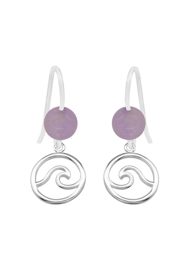 Ocean Wave Lavender Amethyst Minimalist Earrings Love Britty