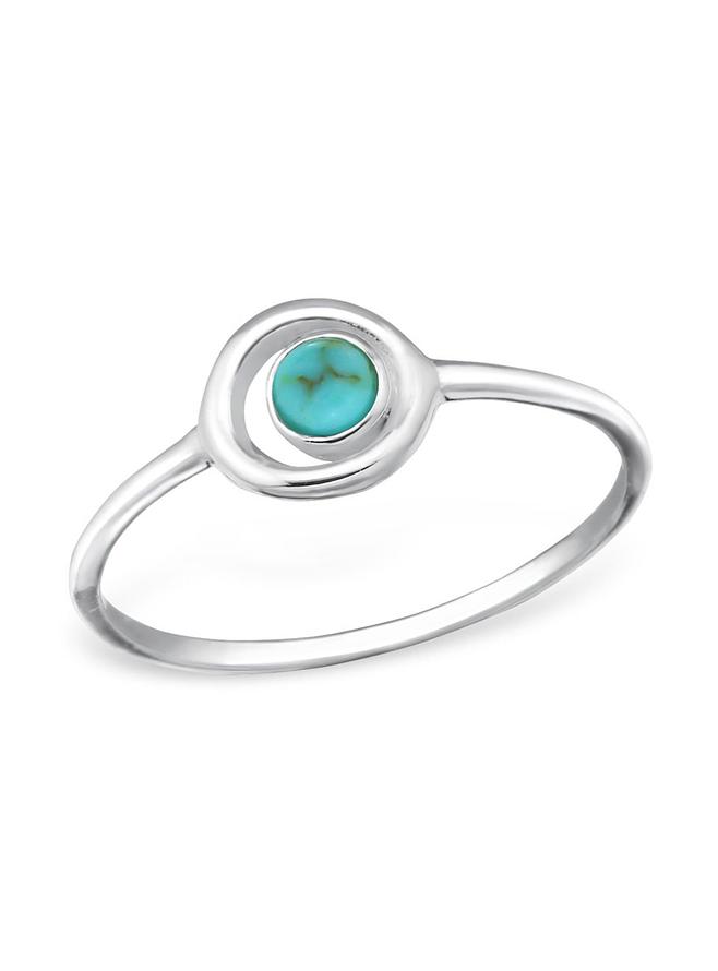 Circle Turquoise Minimalist Ring in Sterling Silver Love Britty