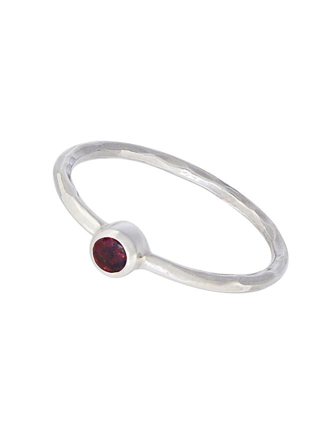 Gemstone Stacking Ring With Garnet in Sterling Silver Love Britty