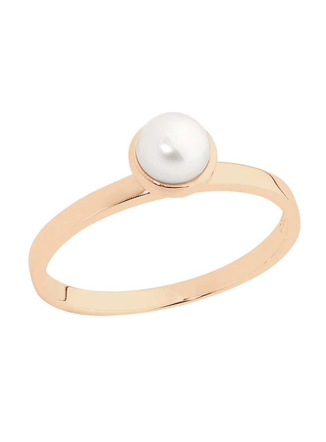 Pastiche Pearl Stacking Ring In14k Rose Gold Silver