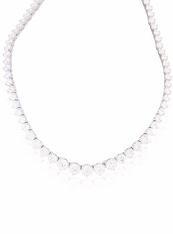 Chloe Tapered Cz Necklace in Sterling Silver