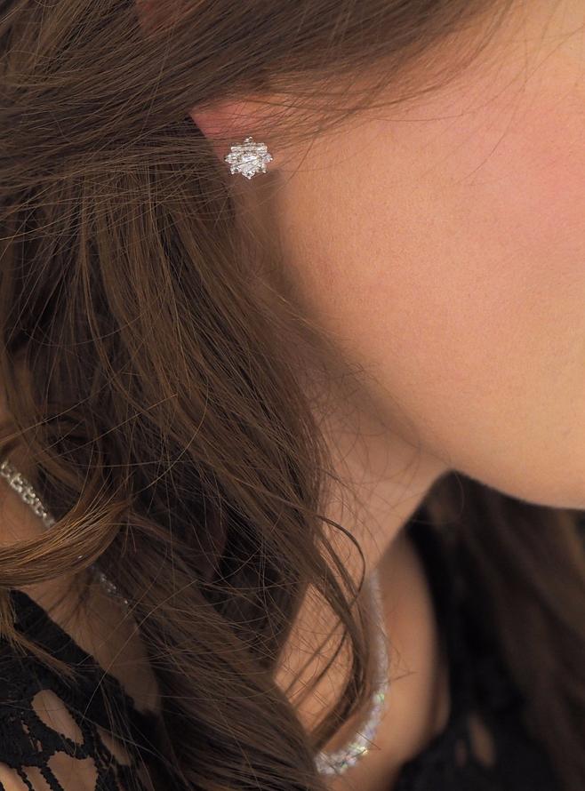 Chloe Flower Cz Earrings in Sterling Silver