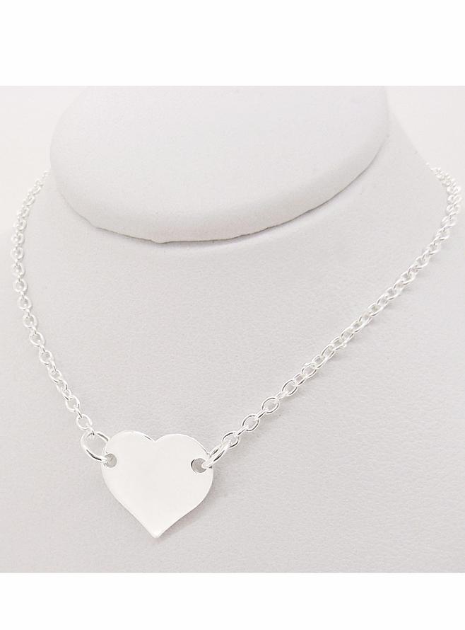 Minimalist Sweet Love Heart Tag Charm Necklace
