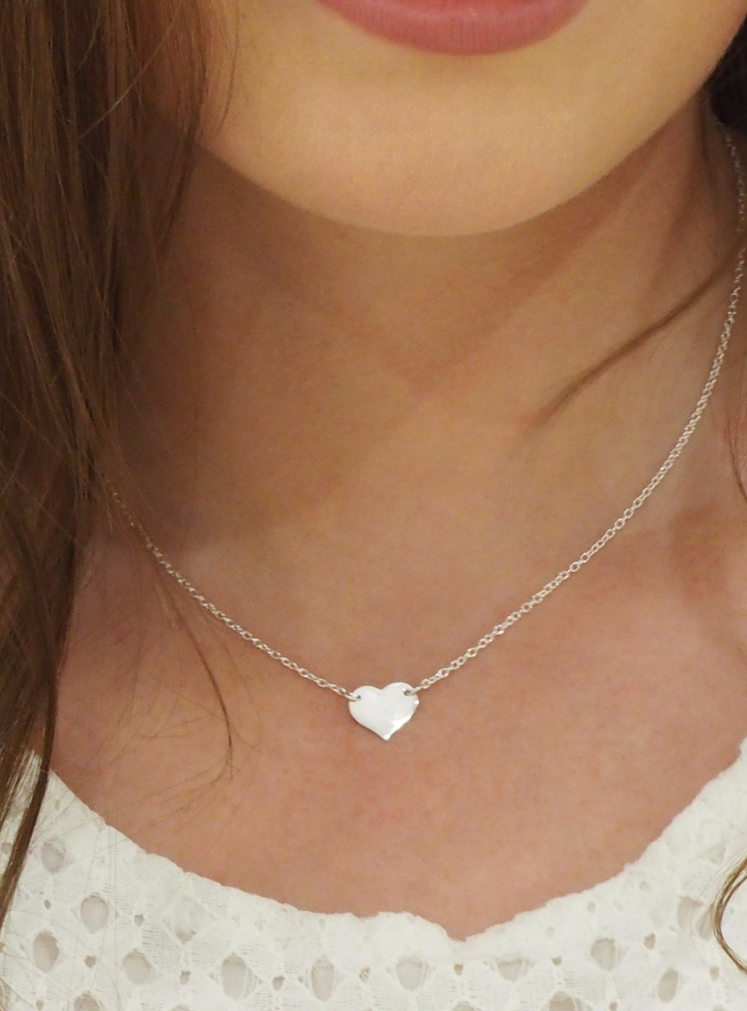 Heart Tag Charm Necklace 