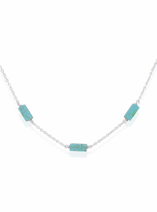 Love Britty Rectangle Seaside Necklace in Sterling Silver