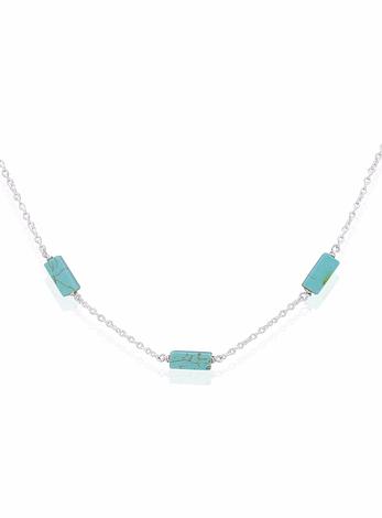 Love Britty Rectangle Seaside Necklace in Sterling Silver