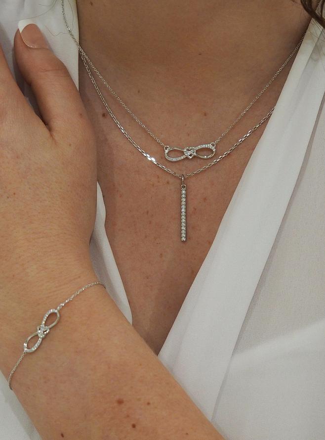 Shelby Infinity Sweet Love Necklace in Sterling Silver