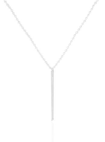 Savannah Bar Tube Drop Necklace in Sterling Silver