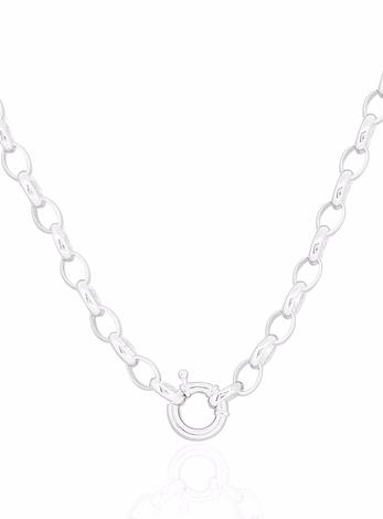 Reagan Oval Belcher Necklace With Feature Bolt Ring