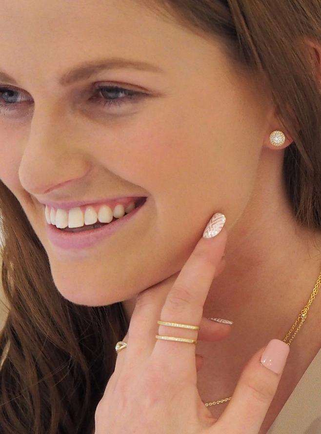 Scarlett Halo Cluster Cz Earrings in Gold
