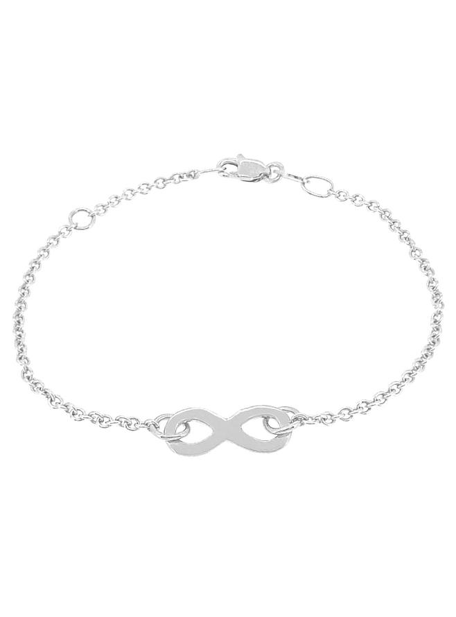 Infinity Symbol Design Charm Anklet in Sterling Silver
