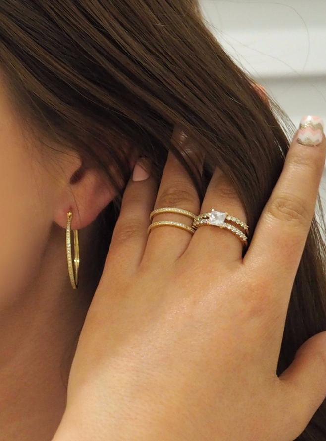 Aurora Pave Hoop Cz Earrings in Gold