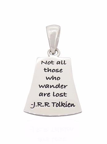 Not All Those Who Wander Pendant in Sterling Silver