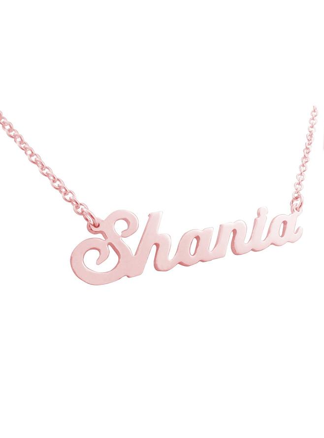 Name Necklace in Solid 9ct White Yellow Rose Gold