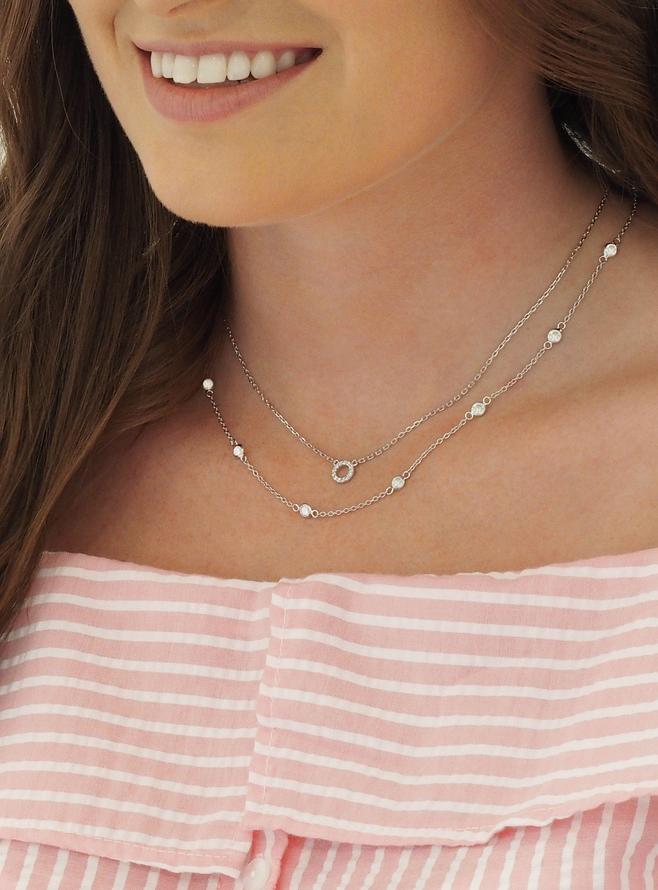 Taylor Cz by the Yard Necklace in Sterling Silver