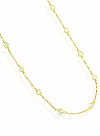 Taylor Cz by the Yard Necklace in Gold
