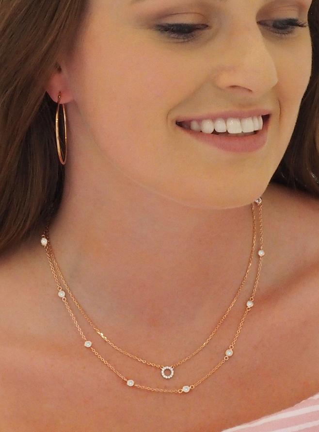 Taylor Cz by the Yard Necklace in Rose Gold