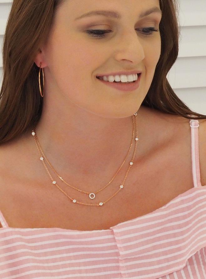 Taylor Cz by the Yard Necklace in Rose Gold