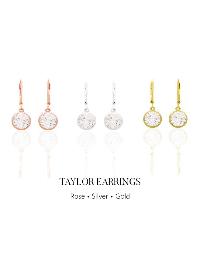 Taylor Cz Drop Earrings in Sterling Silver