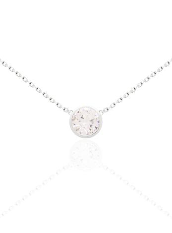 Taylor Cz Solitaire Necklace in Sterling Silver