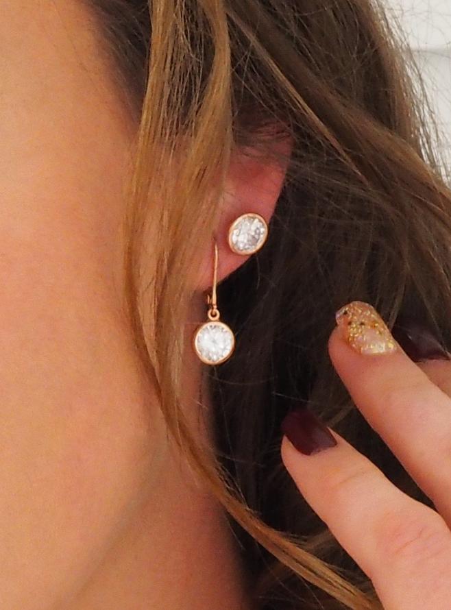 Taylor 7.5mm Cz Stud Earrings in Rose Gold