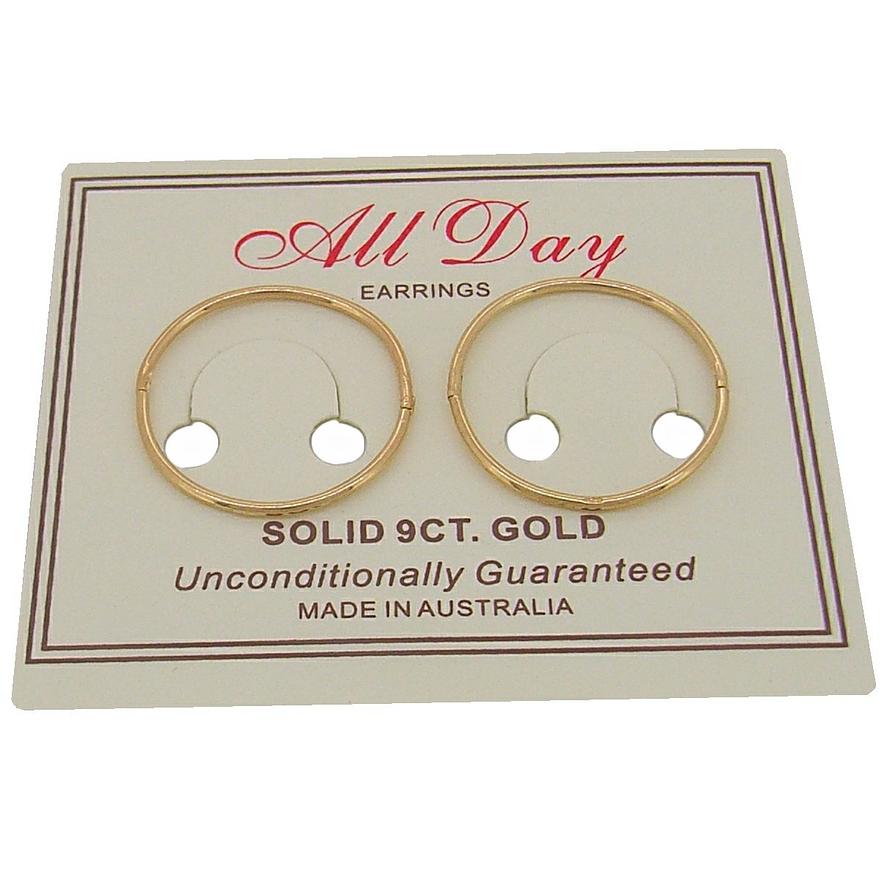 Sleeper Earrings in Solid 9ct Gold 20mm
