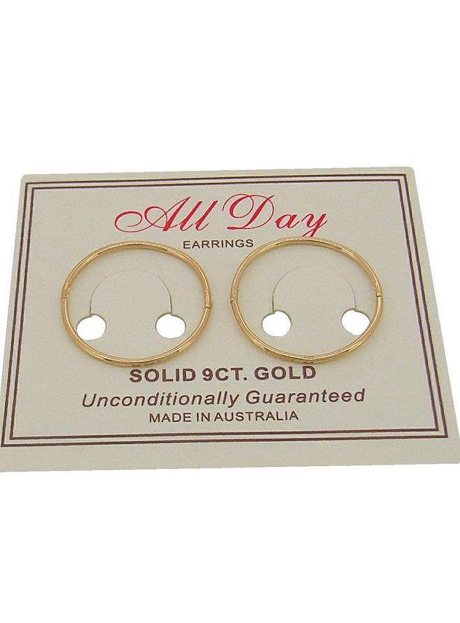 Sleeper Earrings in Solid 9ct Gold 20mm