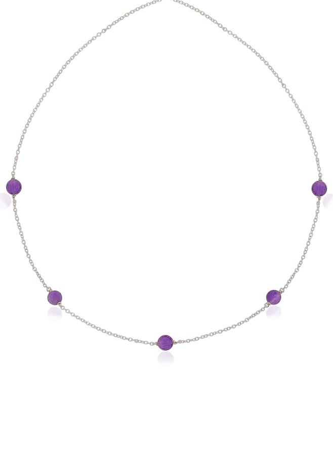 Amethyst Yard Necklace in Sterling Silver