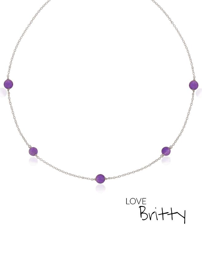 Amethyst Yard Necklace in Sterling Silver