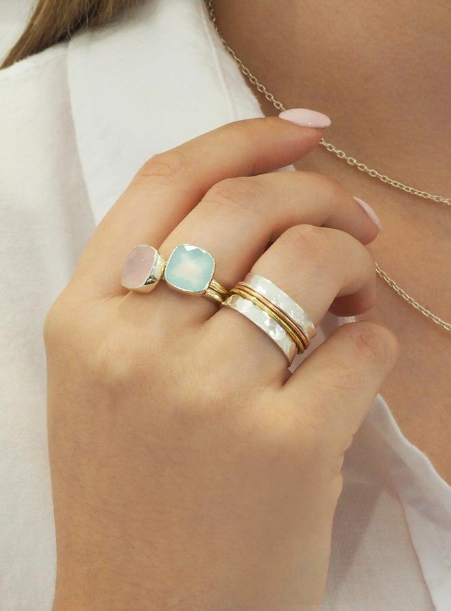 Love Britty Fidget Meditation Spinner Ring in Silver