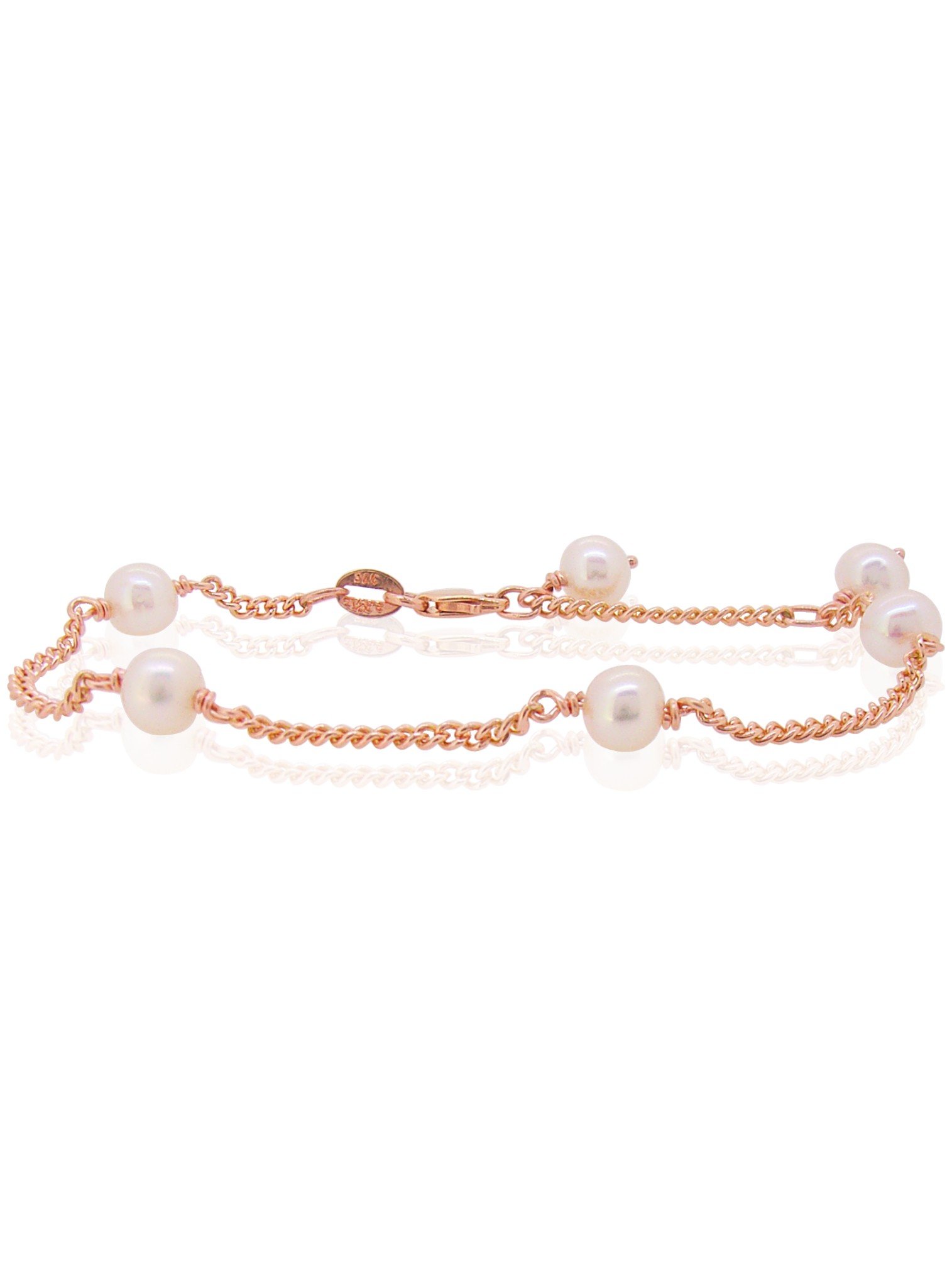 Rose Gold-filled Pearl Expandable 7.5” Bangle