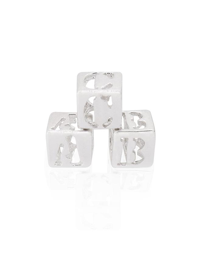 Alphabet Letters European Bead Charms in Silver