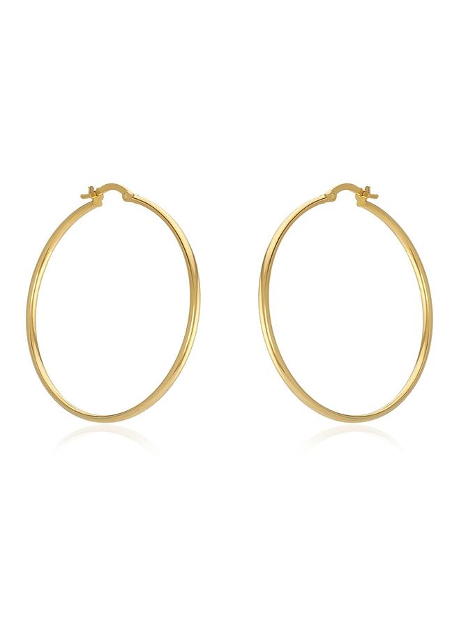Large Gypsy Hoop Earrings in 9ct Yellow Gold