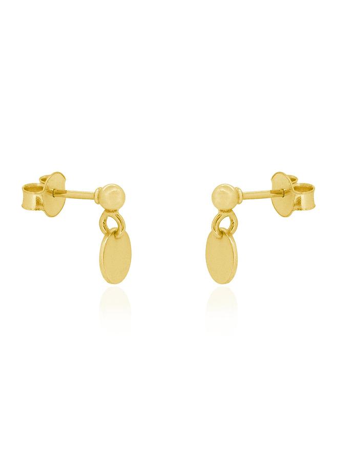 Mini Coin Tag Ball Stud Earrings in 9ct Gold