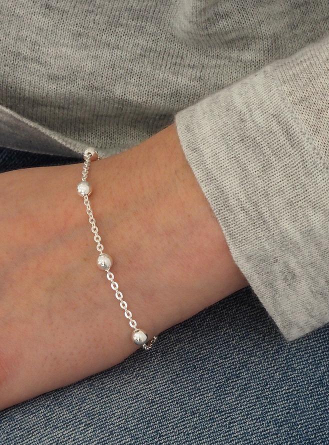 Elise Ball Cable Chain Bracelet Sterling Silver