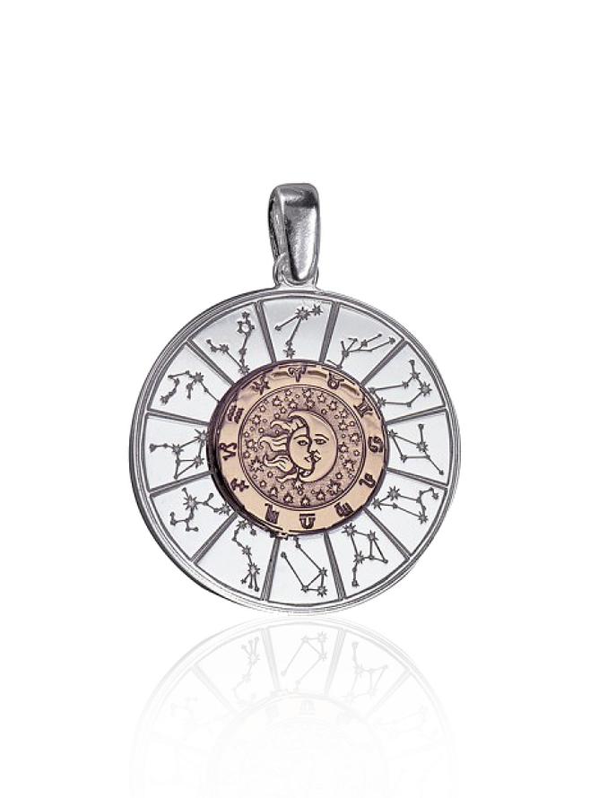 Astrology Charm Pendant in Sterling Silver