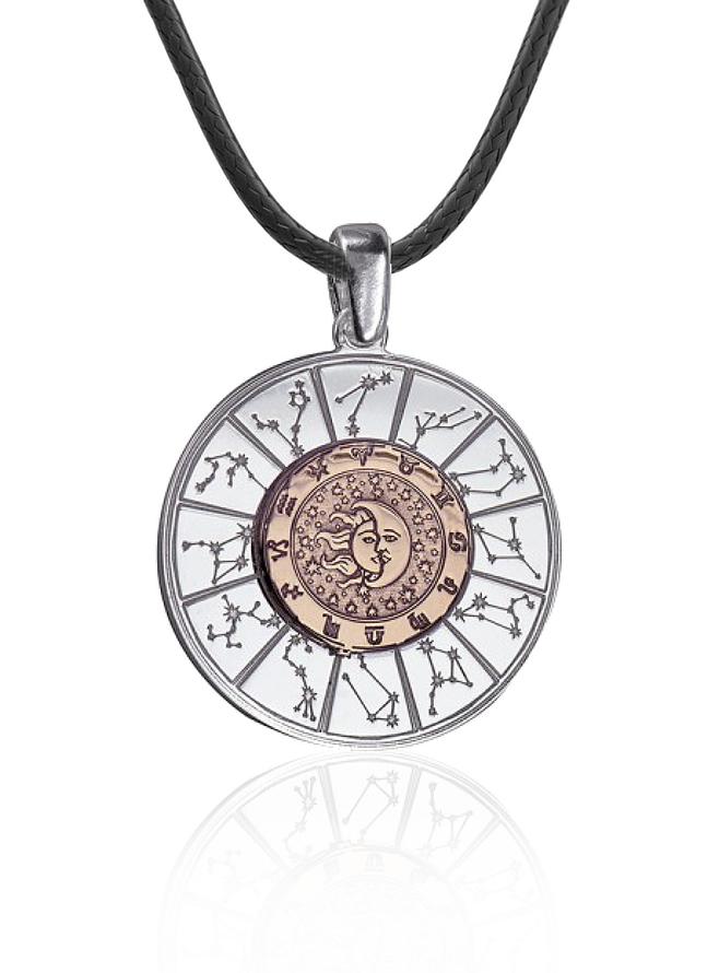 Astrology Charm Pendant in Sterling Silver