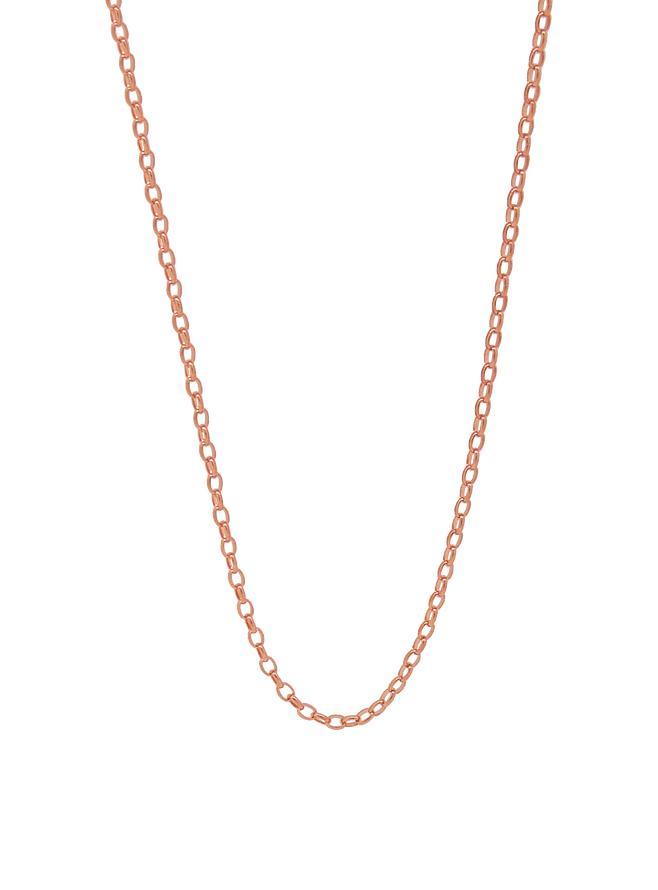 Anklet Padlock and Oval Belcher Chain in 9ct Rose Gold