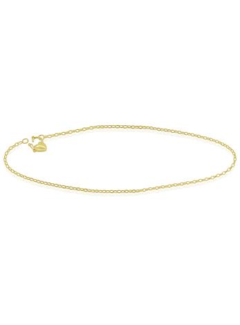 Anklet Padlock and Oval Belcher Chain in 9ct Gold