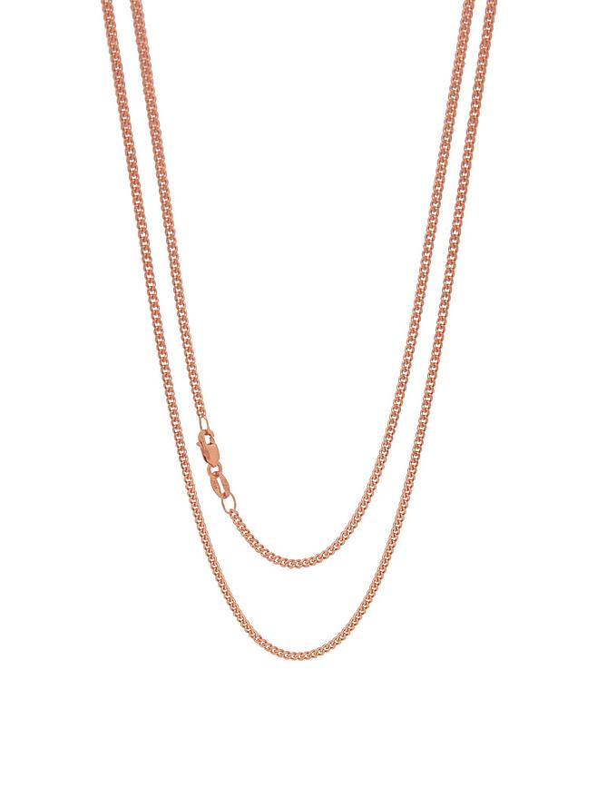 Simple Curb Anklet Chain in 9ct Rose Gold