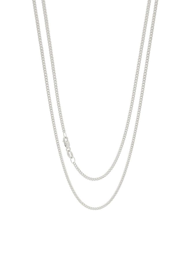 Simple Curb Anklet Chain in Sterling Silver