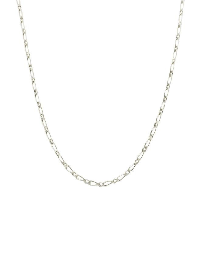 Figaro 1x1 Curb Anklet Chain in Sterling Silver